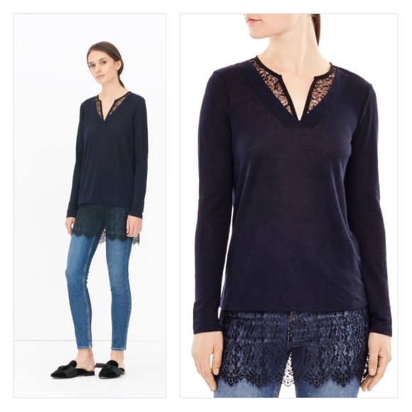 Sandro Tops - SANDRO Tyra Linen Long Sleeve Top